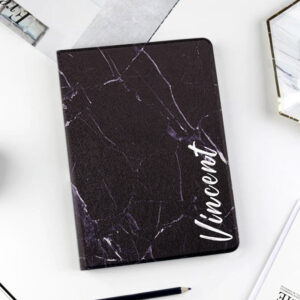 Personalized black marble pattern iPad case