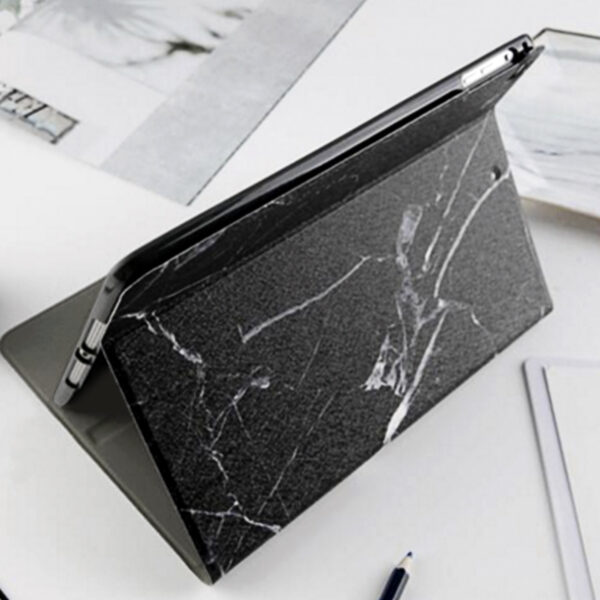 Personalized black marble pattern iPad case
