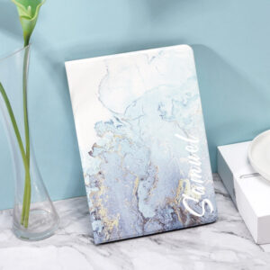Personalized blue marble pattern iPad case