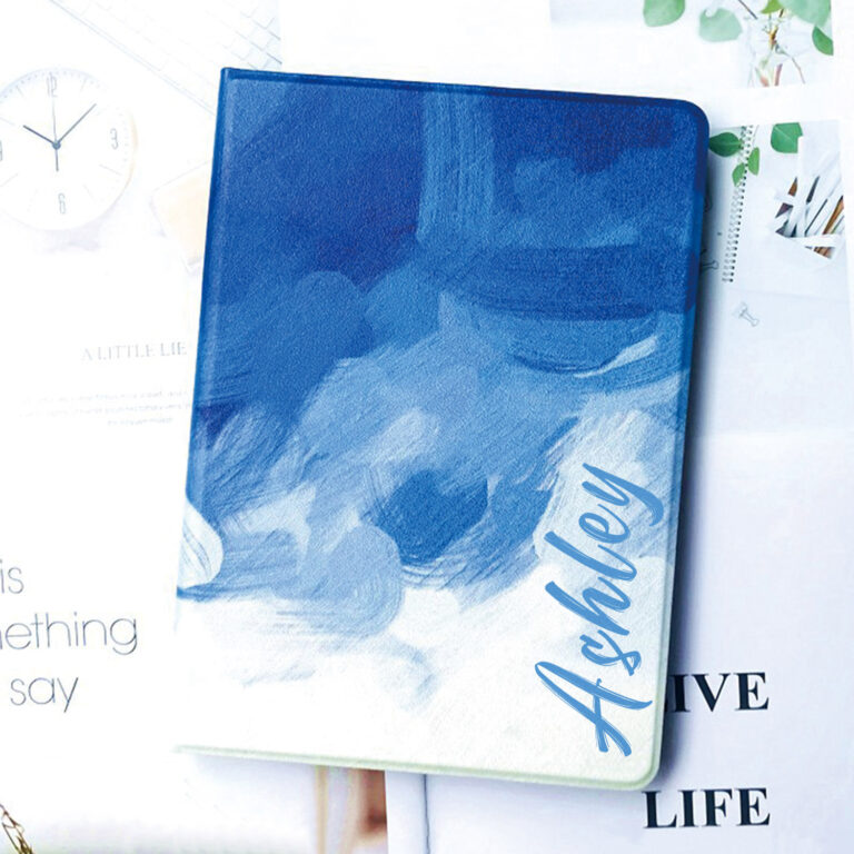 Personalized blue oilpaint pattern iPad case