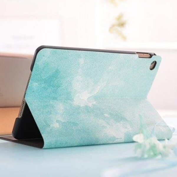 Personalized green watercolor iPad case