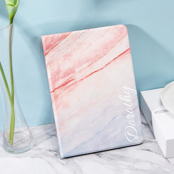 Personalized pink marble pattern iPad case
