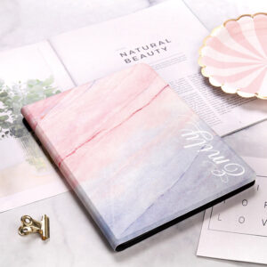 Personalized pink marble pattern iPad case