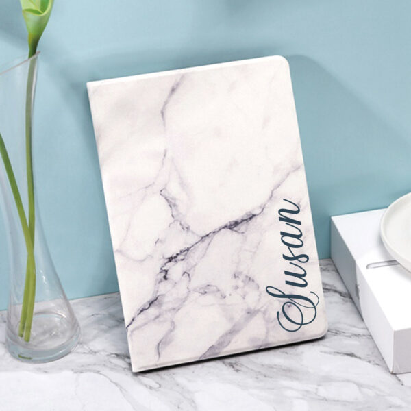Personalized white marble pattern iPad case