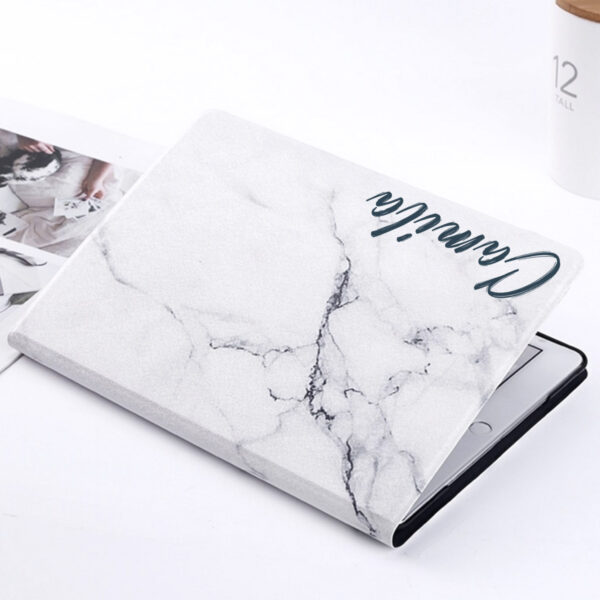 Personalized white marble pattern iPad case