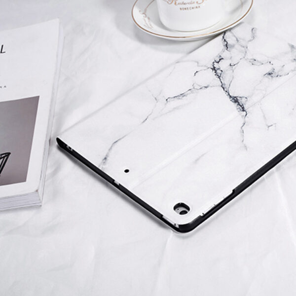 Personalized white marble pattern iPad case